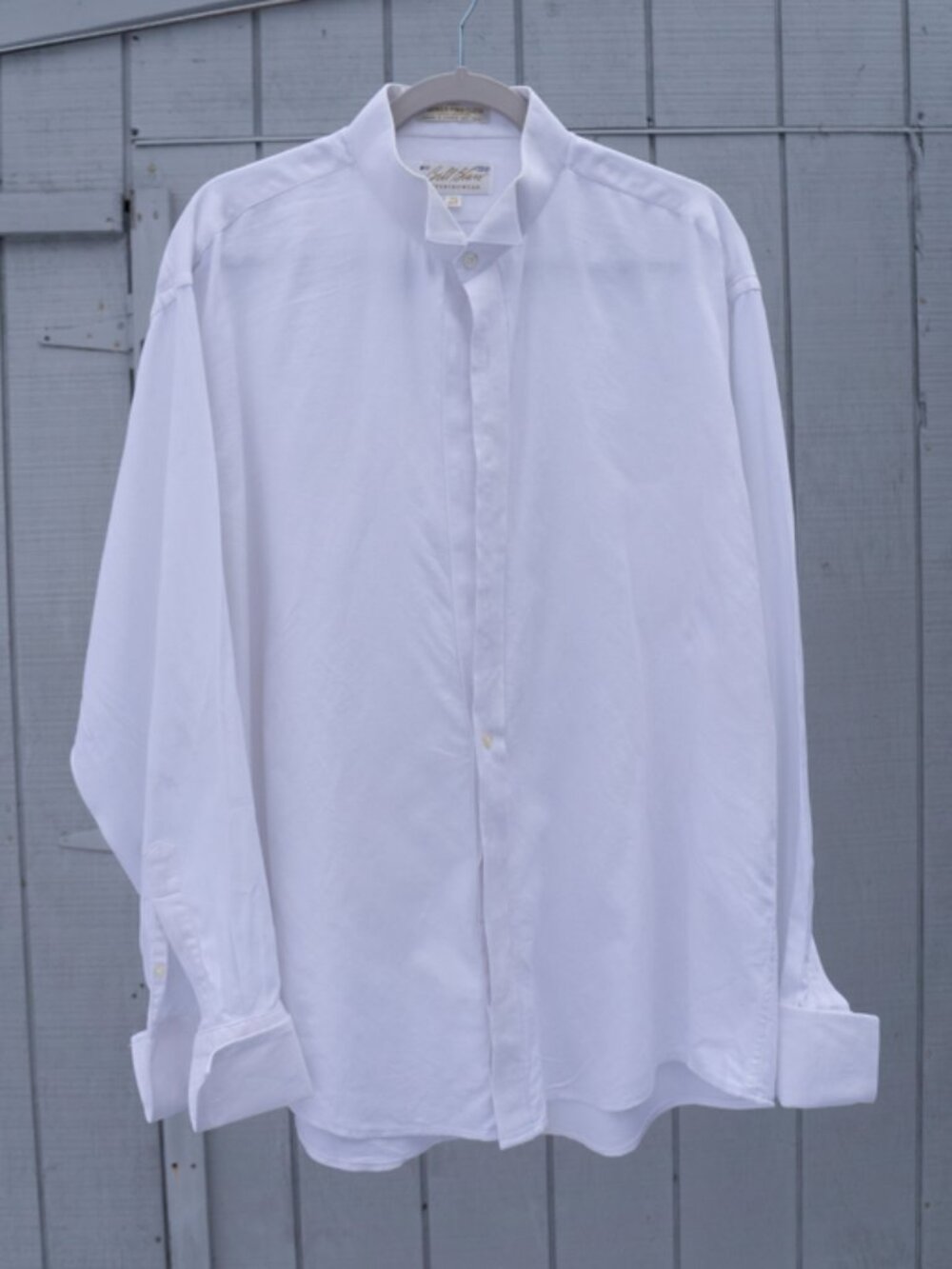 Bill Blass Eveningwear 17.5 34/35 White Tuxedo Shirt Pima Cotton French Cuffs